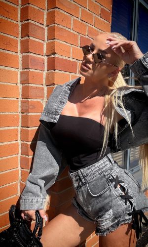 MANDY DENIM SHORTS GREY - szorty jeansowe
